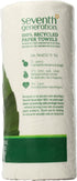 Seventh Generation 140 1 Pack Paper Towels Regular Roll, Sheets, White