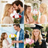 Pinsit 50 50 22 14 Inches PCS Flower Wrapping Paper for Bouquets with PCS Floral Card Holder Picks and Ribbons, Kraft