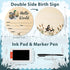 R HORSE Baby Birth Announcement Sign with Marker Pen, Mallard Duck Baby Name Sign with Ink Pad for Hand and Footprints