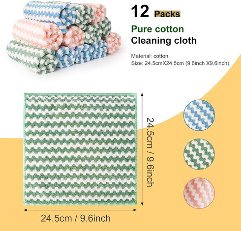 FGSAEOR Microfiber Cleaning Cloth, Cleaning Towel Rags for Washing Dishes, Ultra Absorbent Kitchen Towels for Counters Kitchen House keeping by FGSAEOR