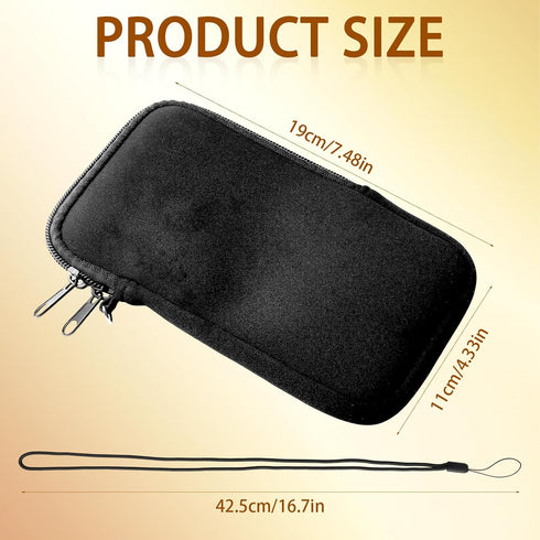 LUSTRIB Black Tampon Holder for Purse with Strap, Waterproof Period Pouch with Zipper, Portable Tampon Bag for Women