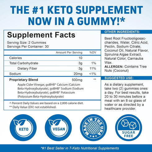 Gummies GLP-1 60 Gummies Herbtonics Keto Apple Cider Vinegar | Digestion & Detox | Support | Sugar Free BHB Advanced