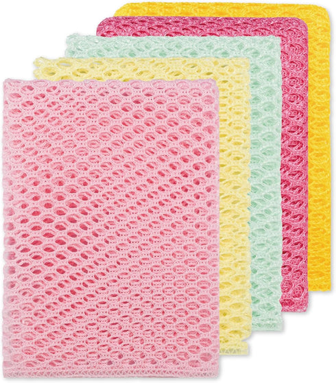 Olivia Tree 5PCS Innovative Dish Washing Net Cloths, Quick Dry Scourer, Perfect Scrubber for Dishes 11" x 11"