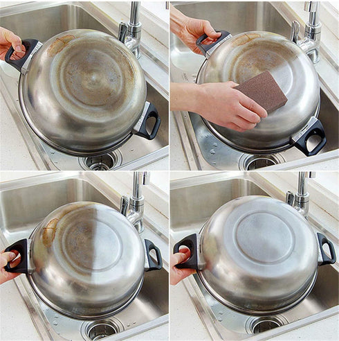 6 PCS Emery Sponges Brush, Nano Carborundum Sponge for Removing Rust, Cleaning Bathroom Kitchen Supplies