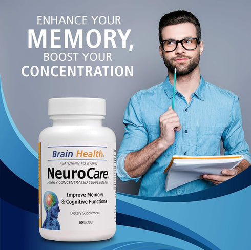 Neuro Care Nootropic Brain Health Supplement, 60 Tablets, Enhanced Mental Focus, Memory, and Clarity
