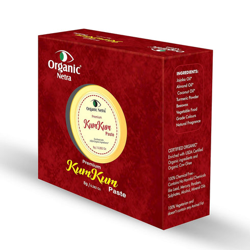 Organic Netra Sindoor/Kumkum Paste | Waterproof, Smudge Proof, Long Lasting Deep Maroon Colour, 0.2 Oz