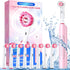 Rotating Electric Toothbrush for Adults with 8 Brush Heads, Deep Clean Rechargeable with 4 Modes, Pink
