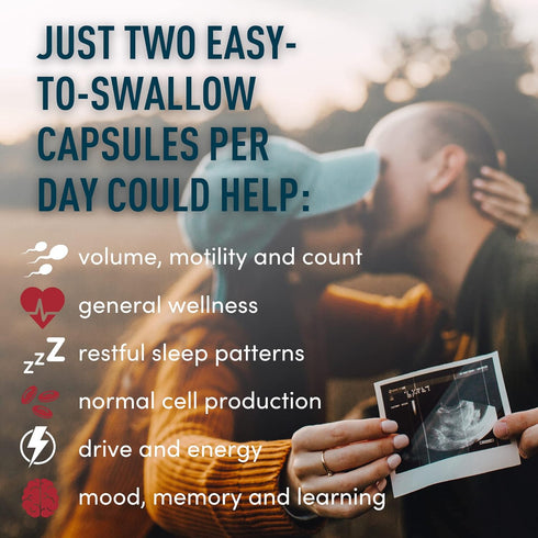 Fertility Supplements for Men - Prenatal Vitamins for Male Fertility Support - Zinc, Maca, Ashwagandha, L Arginine -