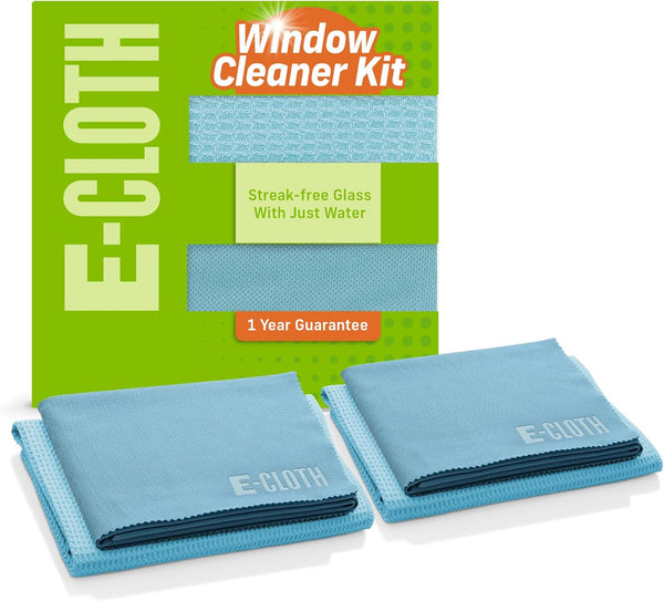 E-Cloth Window Cleaner Kit - Microfiber Towel Cleaning Kit for Streak-Free Windows, Car Windshield, Mirrors - Alaskan