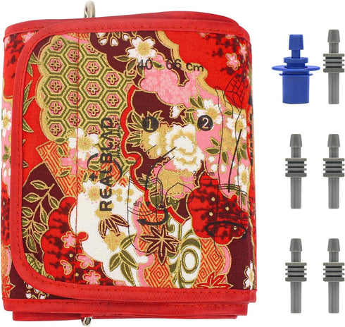 Extra Large Blood Pressure Cuff Replacement for Big Arm, 15.7''-26'' (40-66CM), 6 Connectors, Red Classical Flower