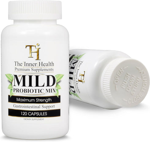 Mild Prebiotics and Probiotics for Women & Men - 120 Probiotic Capsules with Bacillus subtilis, Lactobacillus