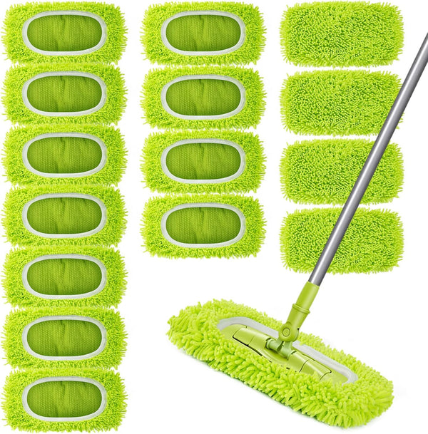 Unoutur Reusable Dry Sweeping Cloths Microfiber Wet Mop Pads Compatible with Swiffer Sweeper