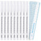 8 Pieces Microblading Marker Pen with Paper Ruler, Skin Marker for Eyebrow Permanent Makeup Positioning