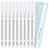 8 Pieces Microblading Marker Pen with Paper Ruler, Skin Marker for Eyebrow Permanent Makeup Positioning