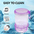 Leakproof Denture Case, Purple Denture Soaking Cup, False Teeth Container, Dental Bath Holder Storage Box for Traveling
