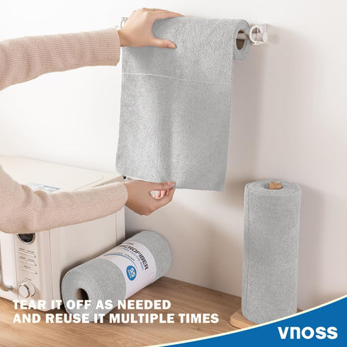 Vnoss 100 Pack 11" 9", Microfiber Cleaning Cloth Roll, Tear Away Reusable Towels, X Ultra Absorbent & Lint Free Cloth