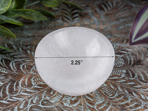 Selenite Mini Bowl for Crystals Charging, 2.25" Ideal for Cleansing Small Crystals and Healing Stones, Spiritual Gift