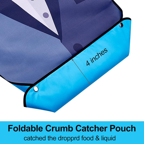 TOCKONIMN 7 Pack Adult Bibs for Men Eating Washable Waterproof - Bib for Reusable Elderly Adults Crumb Catcher Senior