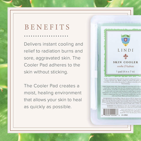 LINDI SKIN Cooler Pad - Hydro-Gel Cooling Formula with Aloe Vera & Green Tea for Redness Relief (1 Pack, 4x7 inch)