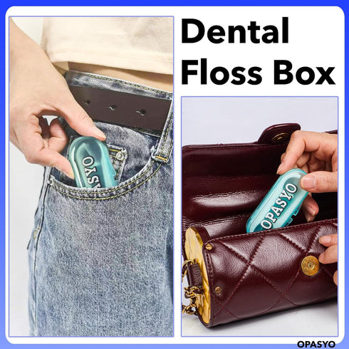 Travel Floss with Portable Dispenser, 8 Packs Floss Pick Holder for Family Travel, Dental Floss Mini Essentials (A-8