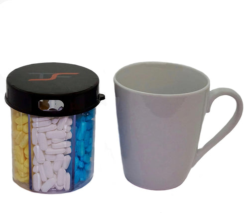 TS FIT TSF Travel Pill Vitamin Medication Holder Dispenser Organizer Storage