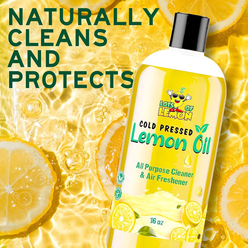 Cold Pressed Lemon Oil, 85% D-Limonene, Dilutes up to 16 Gallons, Concentrated Citrus Power, 16oz All Purpose Cleaner