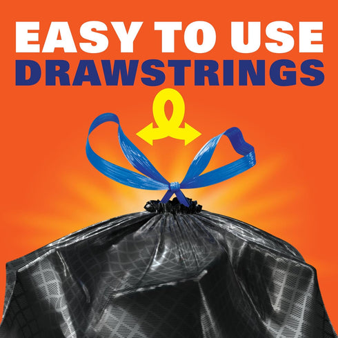 Hefty Ultra Strong Tall Kitchen Trash Bags, Blackout, Clean Burst, 13 Gallon, 110 Count