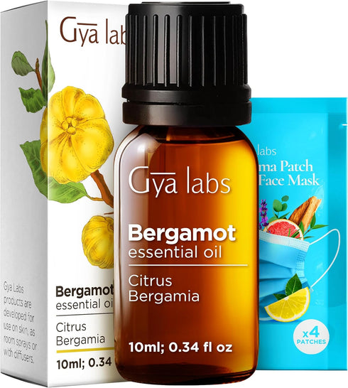 Set Set 2x0.34 oz Rose Essential Oils for Skin Use & Bergamot Essential Oil for Diffuser - Aromatherapy Grade Essential