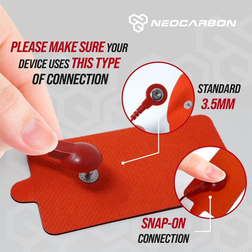 Reusable Electrode Pads for TENS EMS Unit - 20 Premium Replacement Pads with Plastic Holder, Red