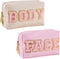 Patelai 2 Pcs Preppy Makeup Bags, Chenille Letter Patch Bag Face Skin Hair Stuff Aesthetic Travel Organizer