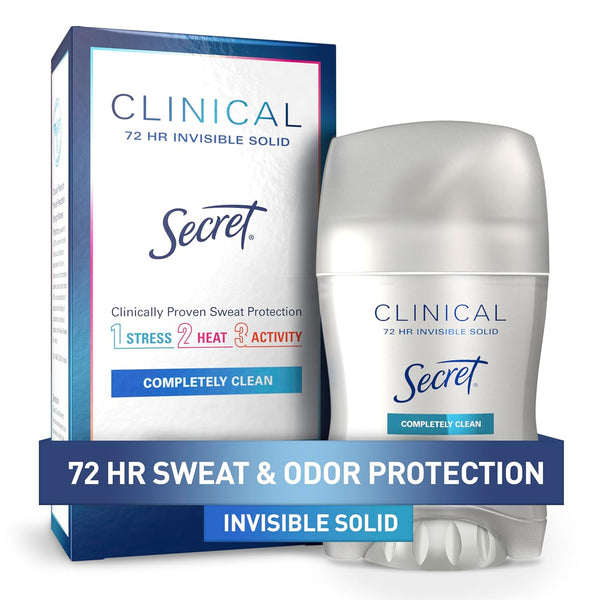 Secret Clinical Strength Antiperspirant Deodorant for Women, 1.6 oz, 72hr Sweat & Odor Protection, 3X Stress