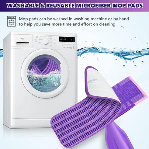 Reusable Mop Pads Compatible with Swiffer Wet Jet, Microfiber Replacement Pads for Hardwood Floor Cleaning