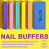 TsMADDTs Nail Files and Buffers Set with 6PCS Rectangular Nail Buffers and 6PCS Black 100/180 Grit Nail Files, Professional Nail Care Tools Kit for Women and Girls