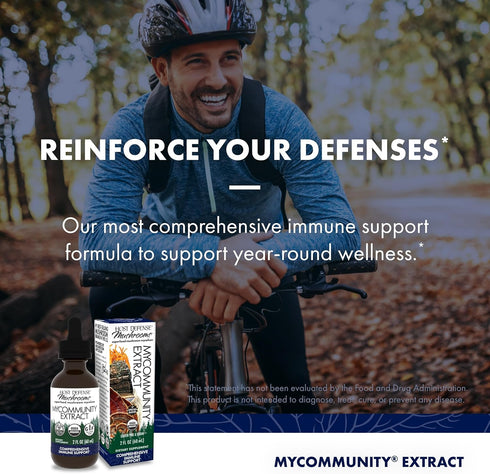 MyCommunity 17 Immune 2 oz (60 Host Defense Extract - Species Blend Mushroom Supplement for Support - Extract