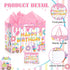 Summer Ice Cream Birthday Gift Bag with Tissue Paper and Greeting Card,White Pink Happy Birthday Wrapping Paper Goodie