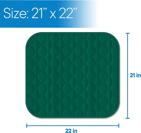 RMS Washable & Reusable Incontinence Chair Pad, Seat Protector, Bed Pad in Green