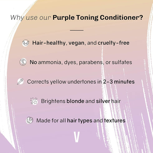 oVertone Haircare Purple Toning Conditioner, Neutralizes Brassiness for Blonde & Platinum Hair, 8 oz