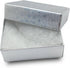 TheDisplayGuys 25-Pack #11 Cotton Filled Cardboard Paper Jewelry Boxes, Silver Foil Gift Case (2.1" x 1.8" x 0.8")