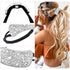 YISSION 4Pcs Sparkly Rhinestone Hair Ties, Fancy Crystal Ponytail Holders for Thin Thick Hair, Silver Accessories