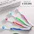 104 Pack Bulk Toothbrushes with Cover Caps, Individually Wrapped Disposable Travel Toothbrush, 4 Colors (Red Green Blue