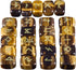 mookaitedecor Rune Stones Set with Engraved Elder Futhark Alphabet - Crystal Meditation, Tiger's Eye