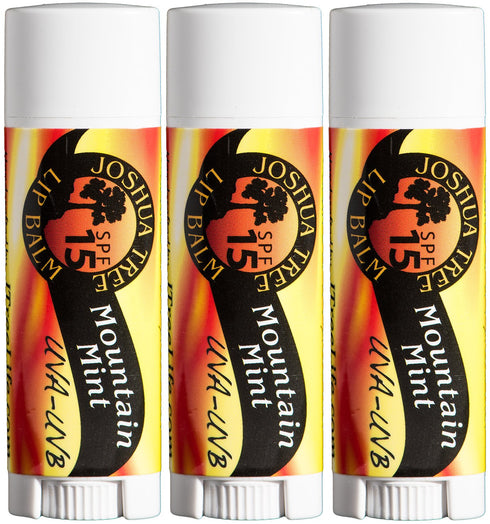Joshua Tree Mountain Mint SPF 15 Organic Lip Balm - Pack of 3