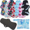 PHOGARY Reusable Menstrual Pads (7 in 1), Bamboo Cloth Pads for Heavy Flow