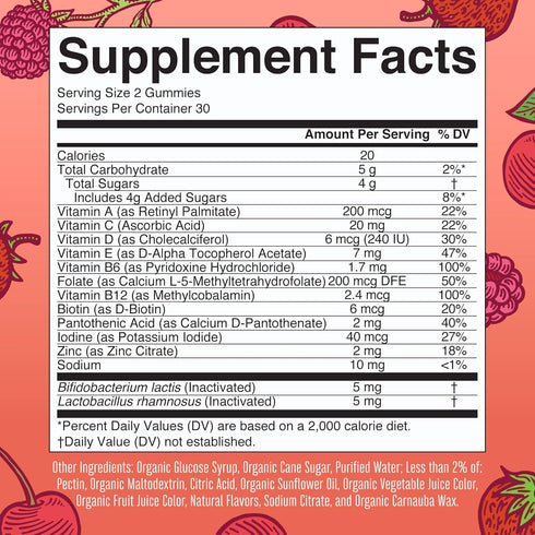 MaryRuth Organics Kids Vitamins, USDA Organic Multivitamin Gummies for Ages 4+, Vegan, 60 Count