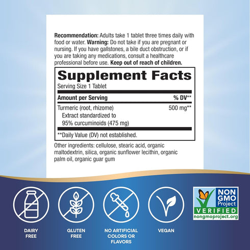 Nature's Way Turmeric Premium Extract: Joint Health Support, 500 mg, 120 Tablets