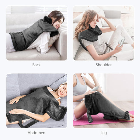 COMFIER Large Heating Pad for Back - FSA HSA Eligible, Neck and Shoulder Heat Wrap, Auto Shut Off, Black