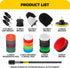 Holikme 30 Piece Drill Brush Set, Scrub Pads and Scrubber Brush with Extend Long Handle for Grout, Tiles, Bathtub,