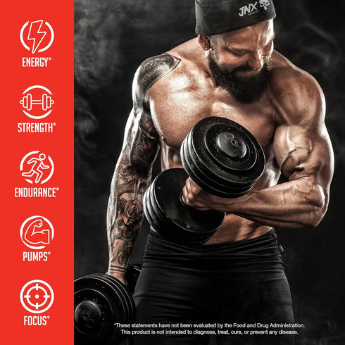 JNX SPORTS The Curse! Pre Workout Powder - Lemon Rush, 50 Servings, Boost Strength, Energy + Focus