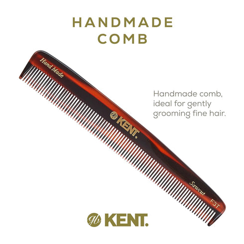Kent F3T Handmade Dressing Table Comb for Men and Women, Fine Tooth Hair Comb for Grooming, Beard, Mustache