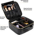|Not Made In China| Makeup Bag Travel Organizer, Make Up Traincase, Cosmetic Toiletry Case For Beauty Artist, Storage Bag W/Adjustable Dividers For Jewelry and Brushes (1, Crocodile, Small)